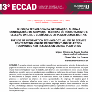 O USO DA TECNOLOGIA DA INFORMAÇÃO, ALIADA A CONTRATAÇÃO DE SERVIÇOS