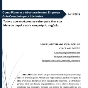 e-Book Como Planejar a Abertura de uma Empresa – Guia Completo para Iniciantes